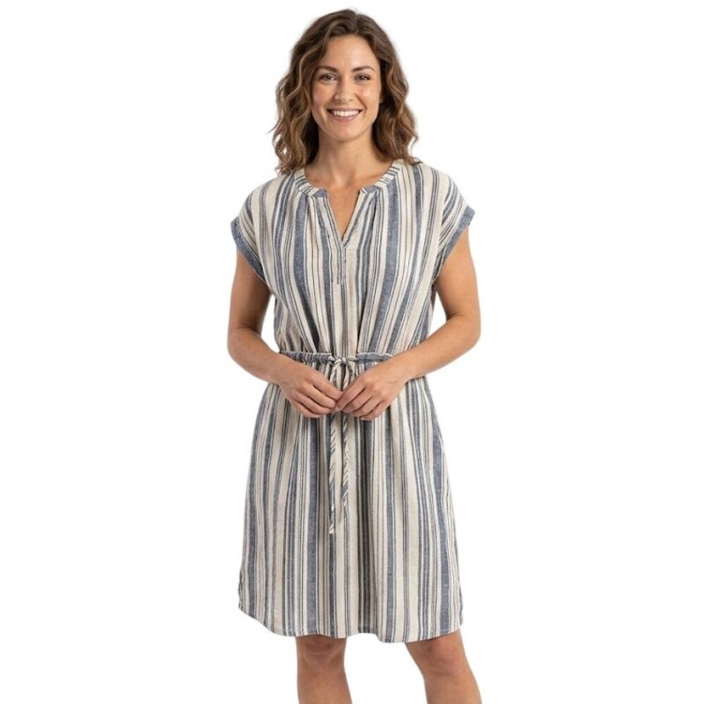 Time And Tru Striped Cottagecore Midi Dress Lightweight Flowy Summer Large